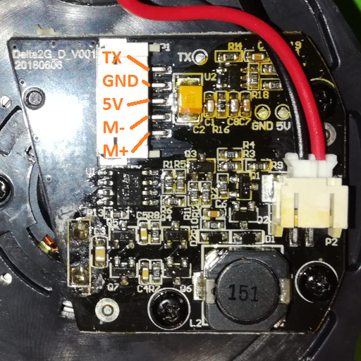 LiDAR Module Bottom View Pinout